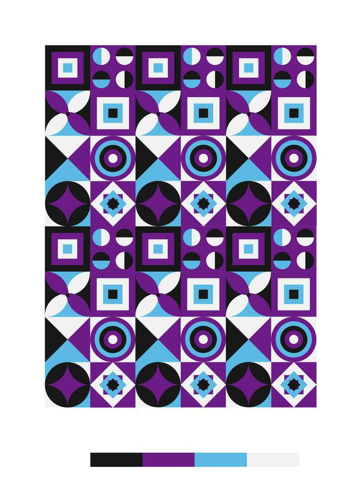 a pattern with pink, purple and black squares vector