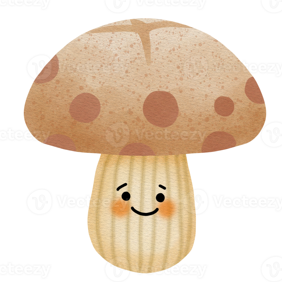 Cute smiling mushroom png