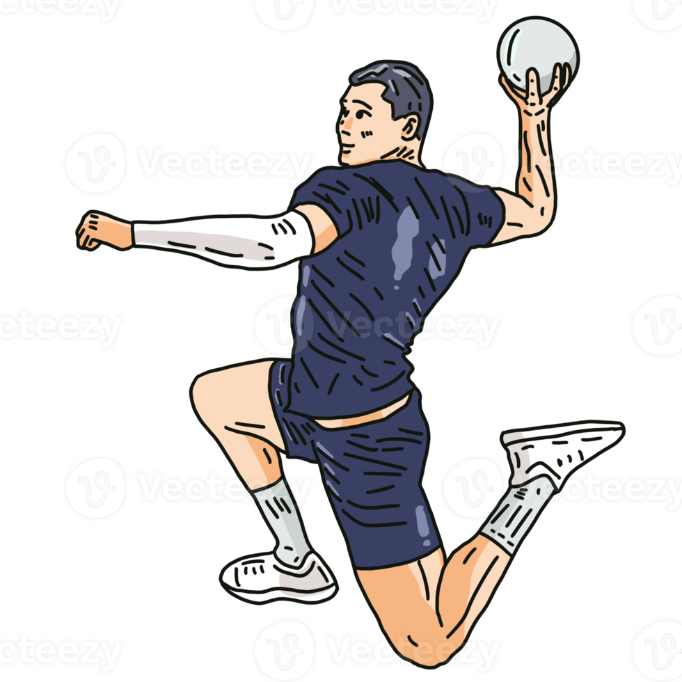 Handball player cartoon png