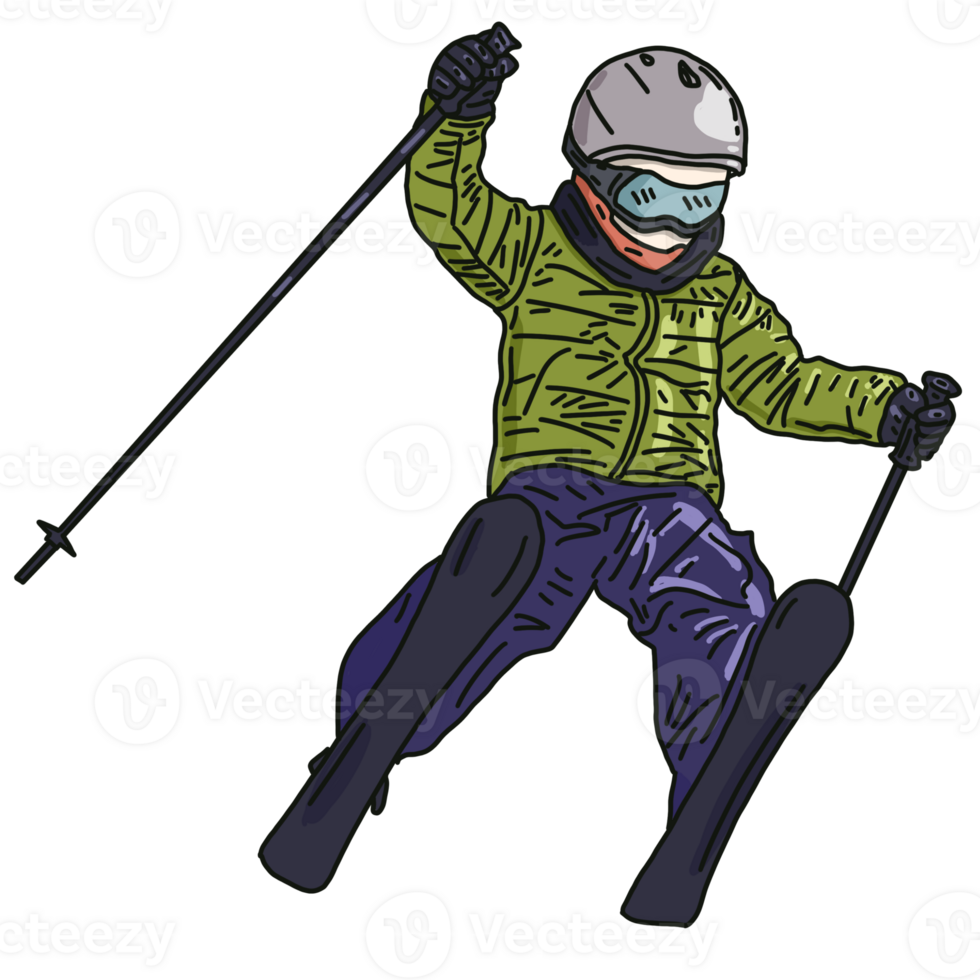 skier with snowboard png