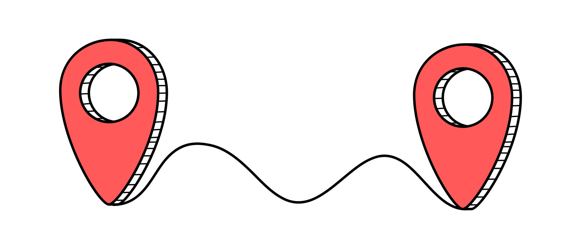 A linear path from a map point - A Linear Path From A Map Point To A Point The Concept Of Moving And Trekking Vector