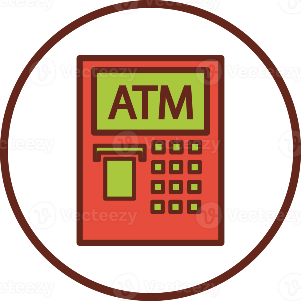 atm flat icon in circle. png