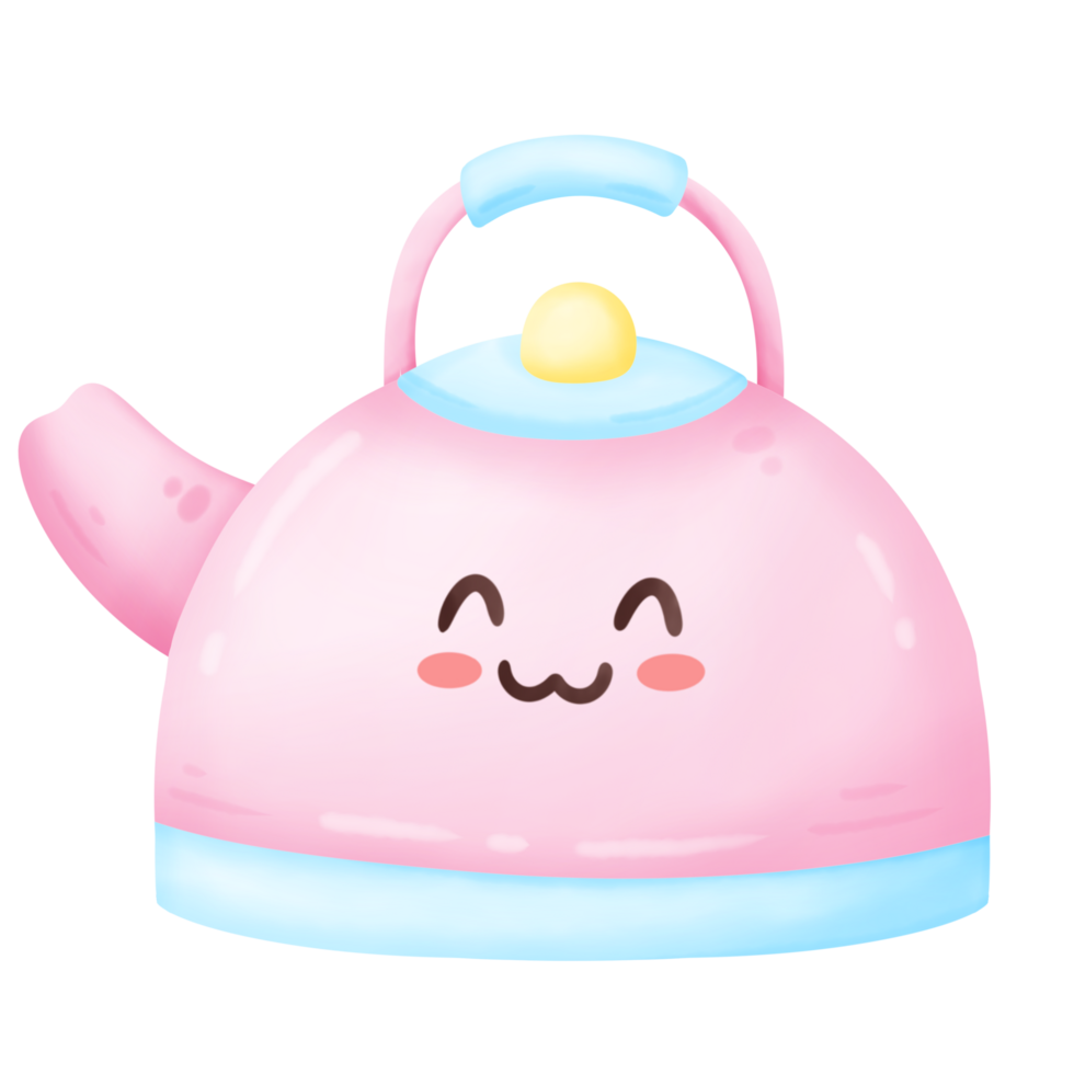 cute kettle cartoon illustration png