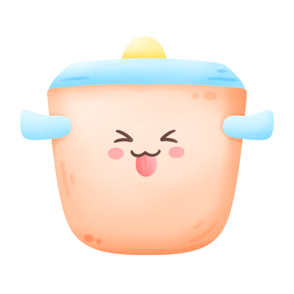 cute pot cartoon illustration png