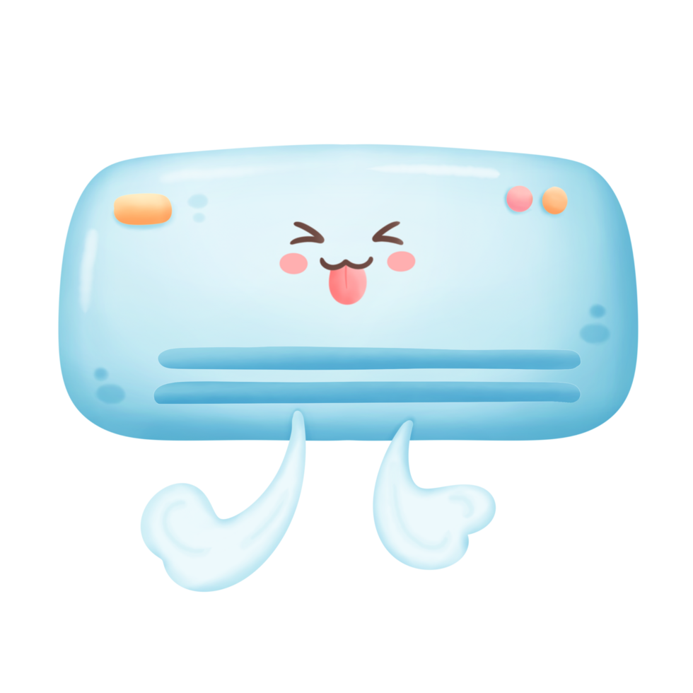 cute air conditioner cartoon illustration png