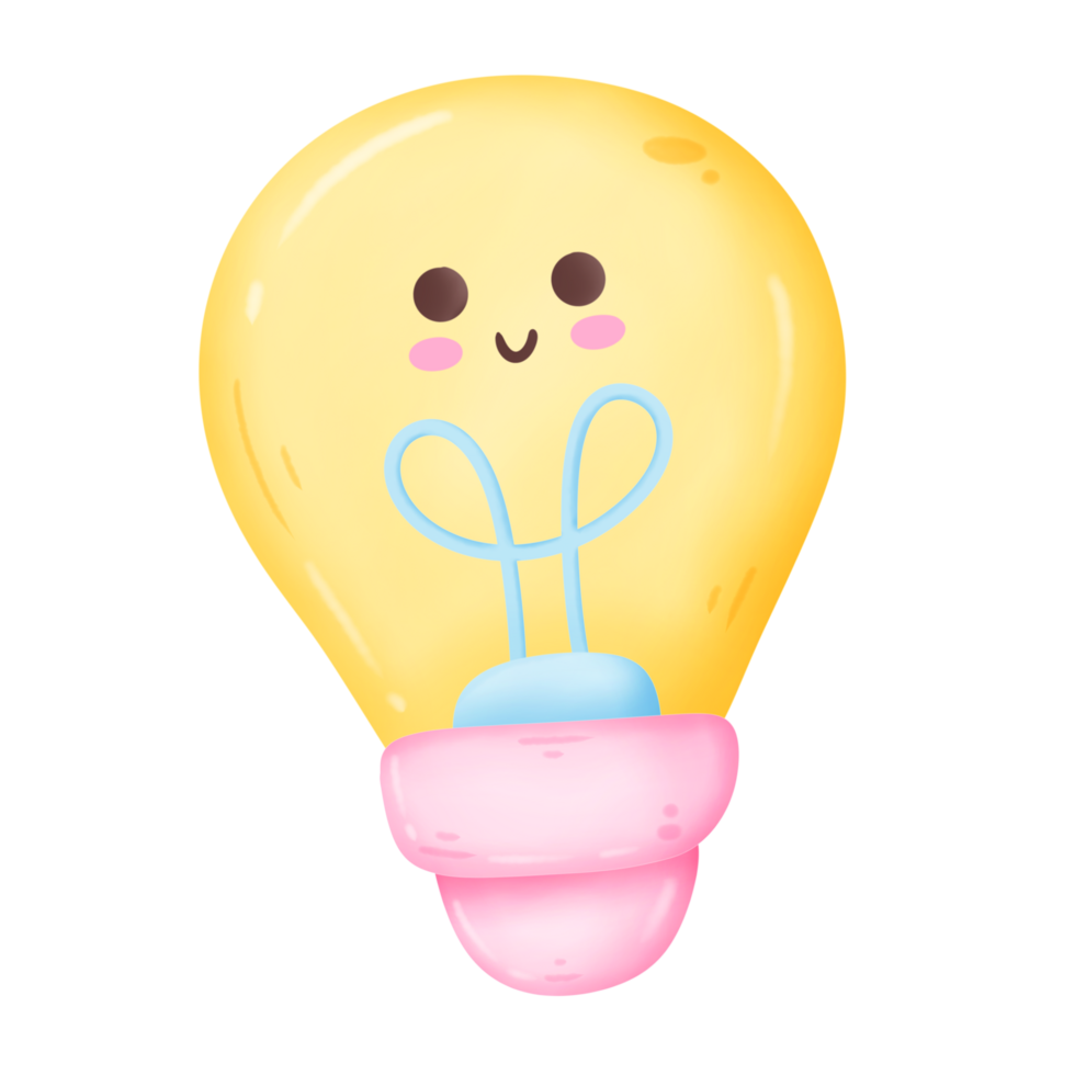 mignonne lumière ampoule dessin animé illustration png