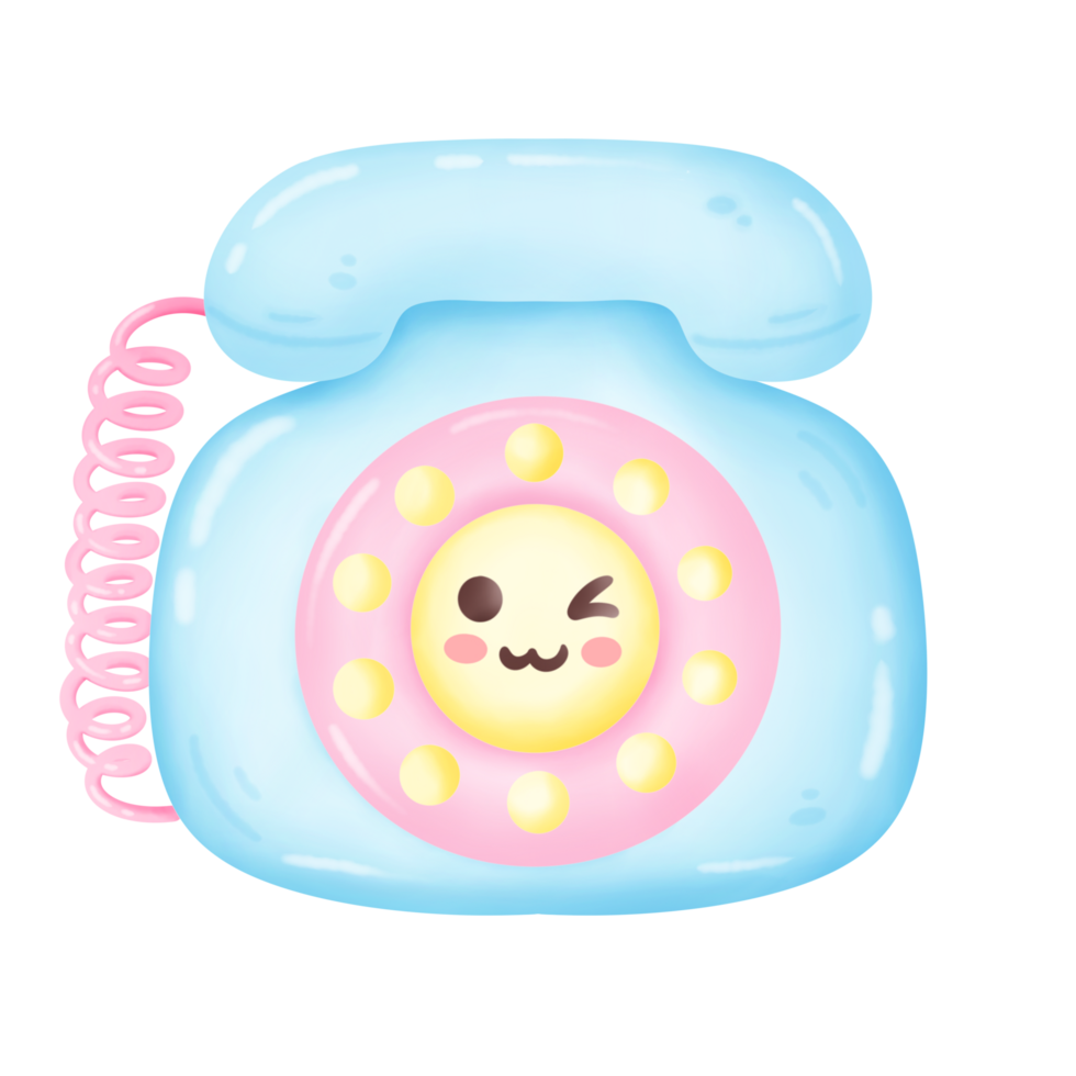 cute telephone cartoon illustration png