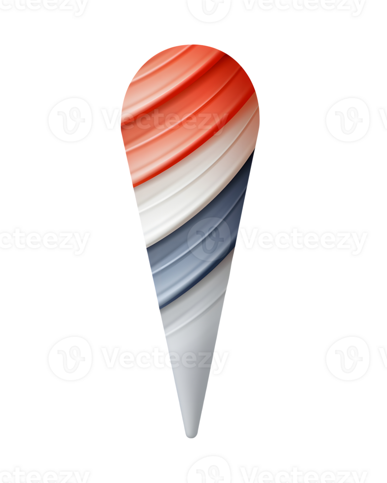 Ice cream scoop on waffle cone on transparent background cutout, PNG file. AI Generated