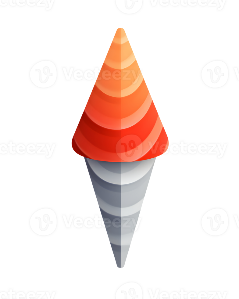 Ice cream scoop on waffle cone on transparent background cutout, PNG file. AI Generated
