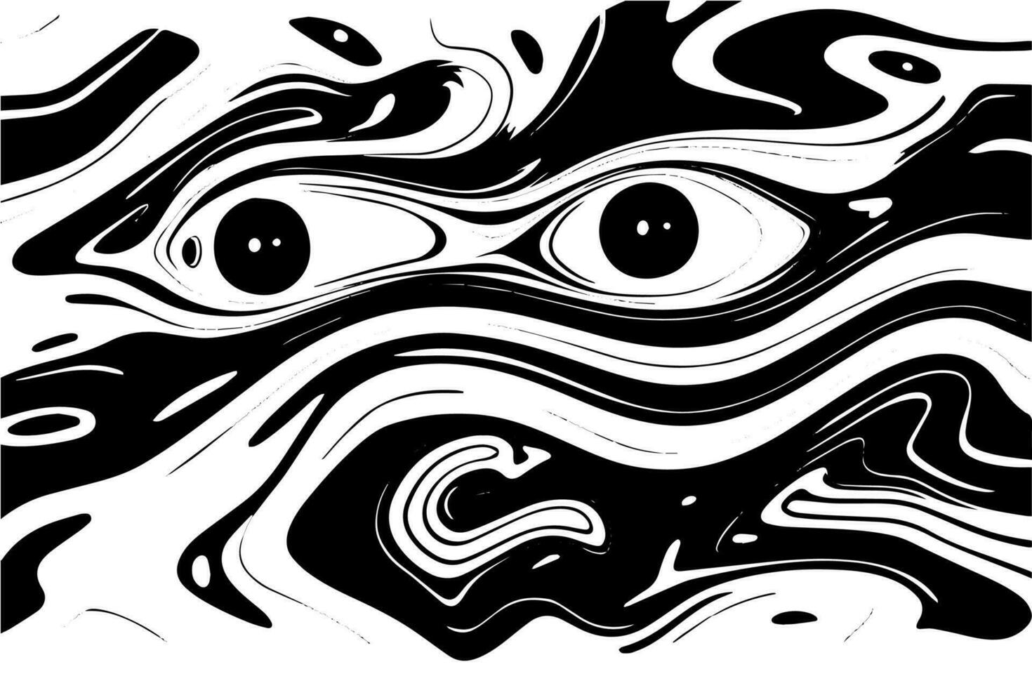 Abstract vector wavy seamless pattern. Trendy retro psychedelic background in 60s, 70s, 80s style. Texture in y2k aesthetic.