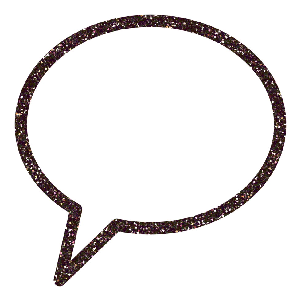 Black Speech bubble glitter on transparent background.Speech balloon. chat bubble icon. Design for decorating,background, wallpaper, illustration png