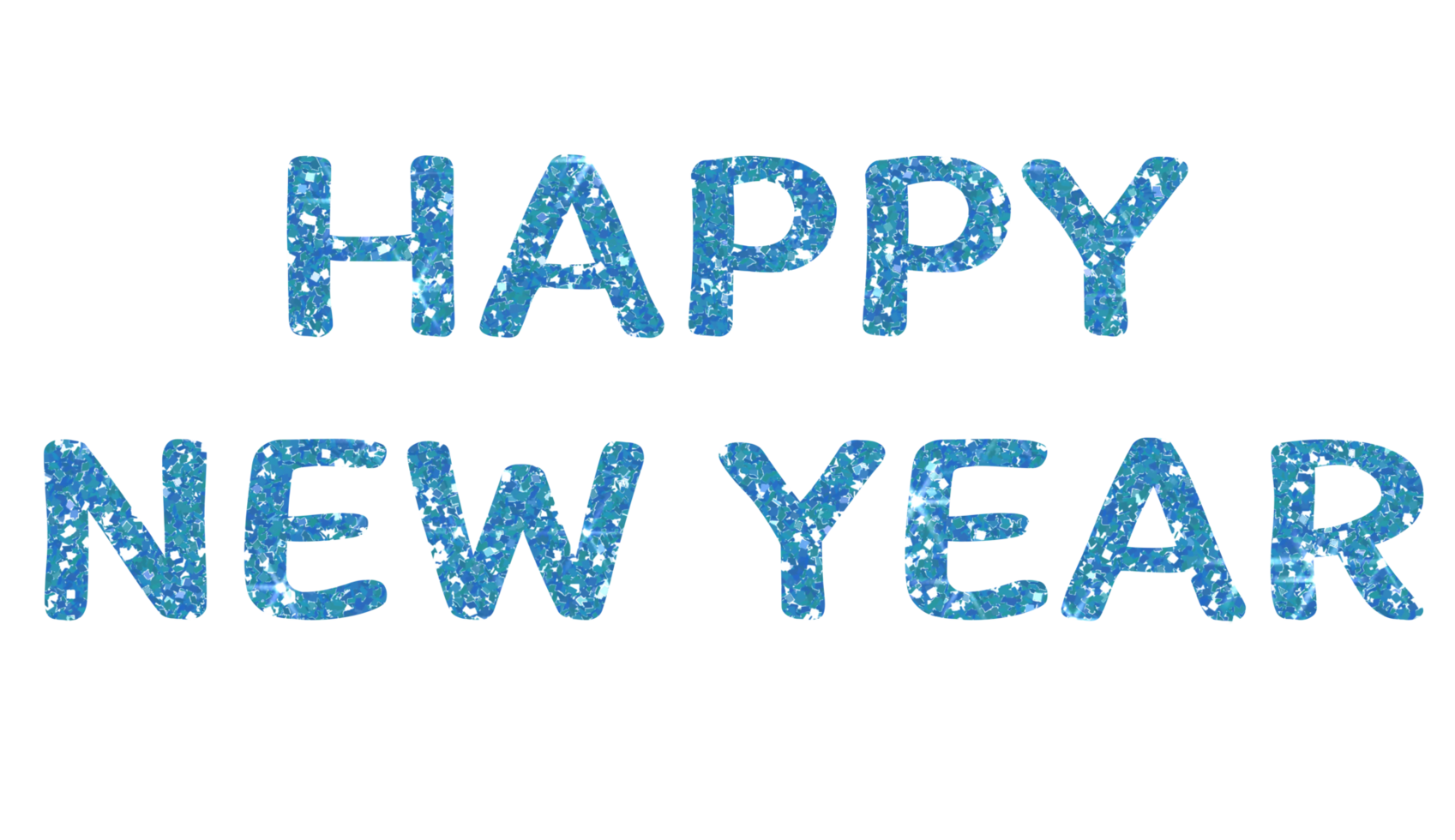 Blue glitter text happy new year.HAPPY NEW YEAR. Design for decorating, background, wallpaper, illustration. png