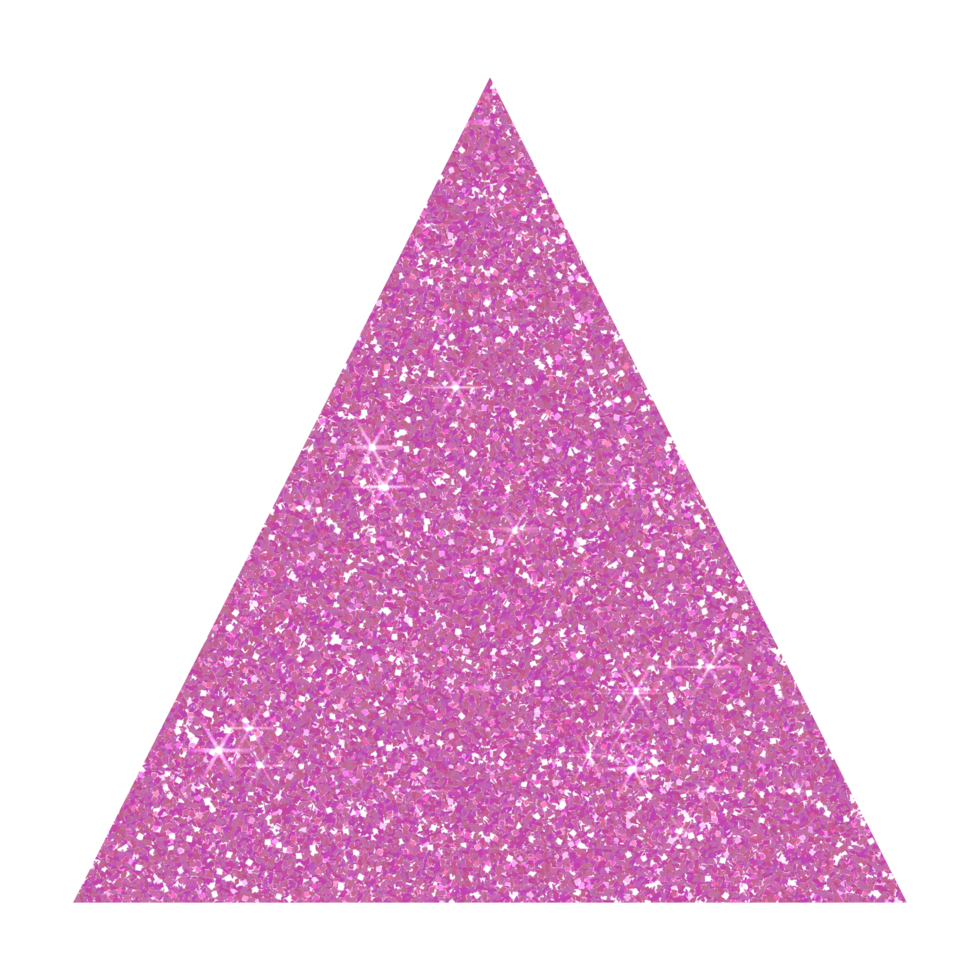 Pink triangle glitter on transparent background. Design for decorating,background, wallpaper, illustration png