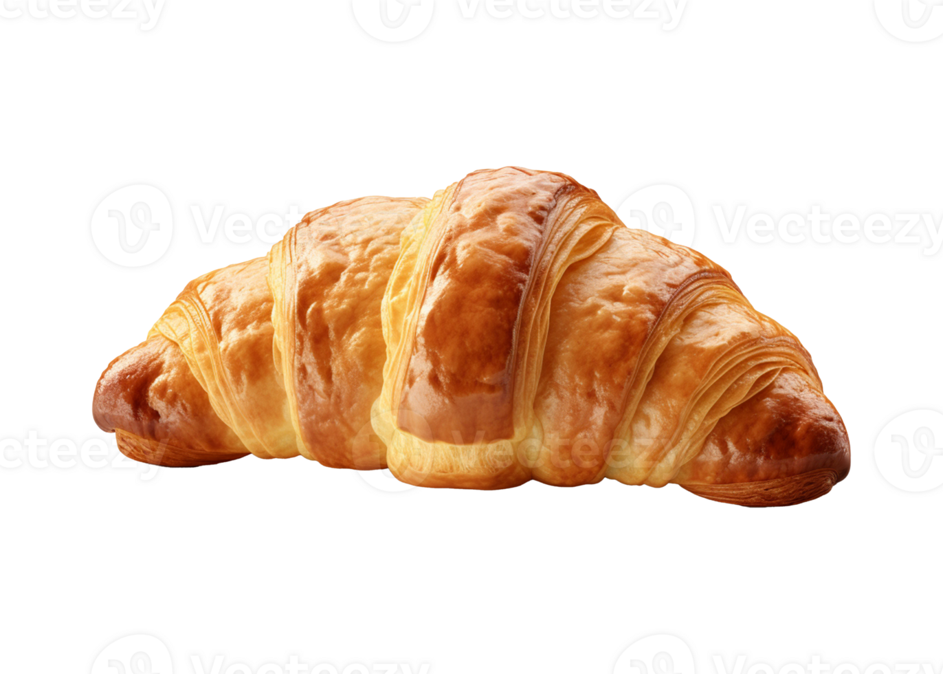 croissant isolated on transparent PNG background generative ai