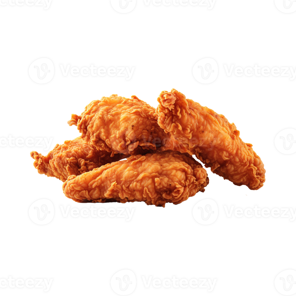 Fried chicken isolated on transparent PNG background  generative ai