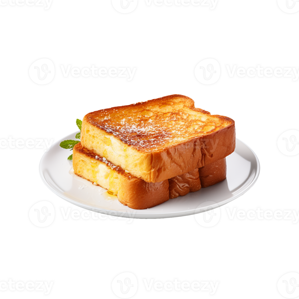 Eggy bread isolated on transparent PNG background generative ai