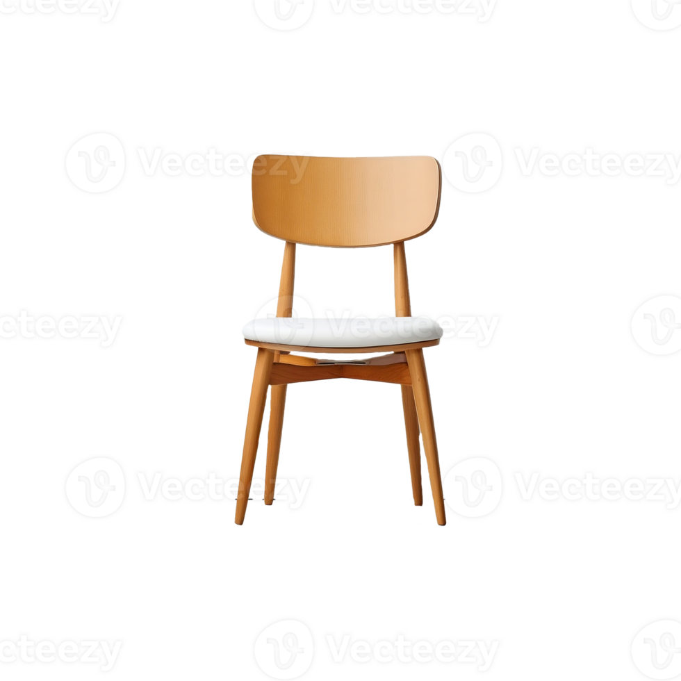 Wood chair isolated on transparent PNG background generative ai