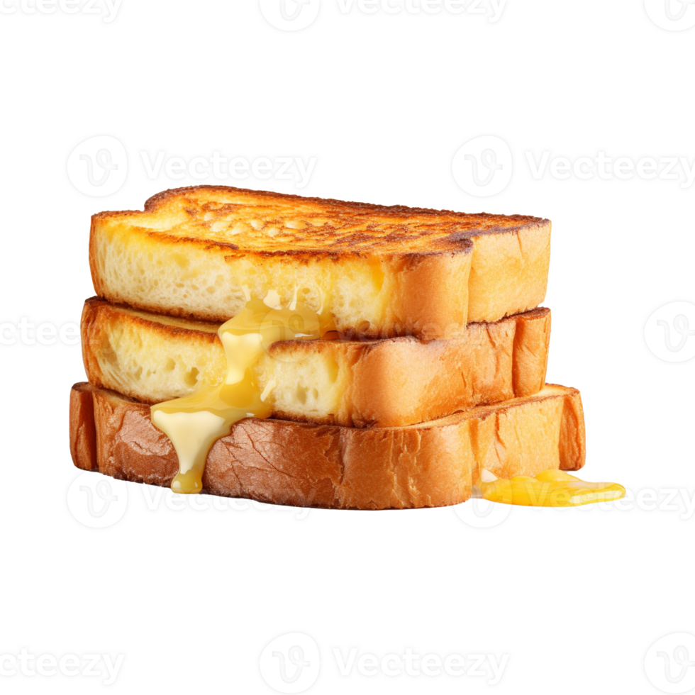 Eggy bread isolated on transparent PNG background generative ai