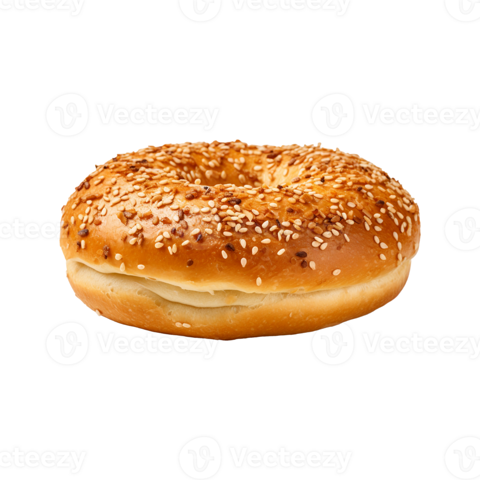 bagel isolated on transparent PNG background generative ai