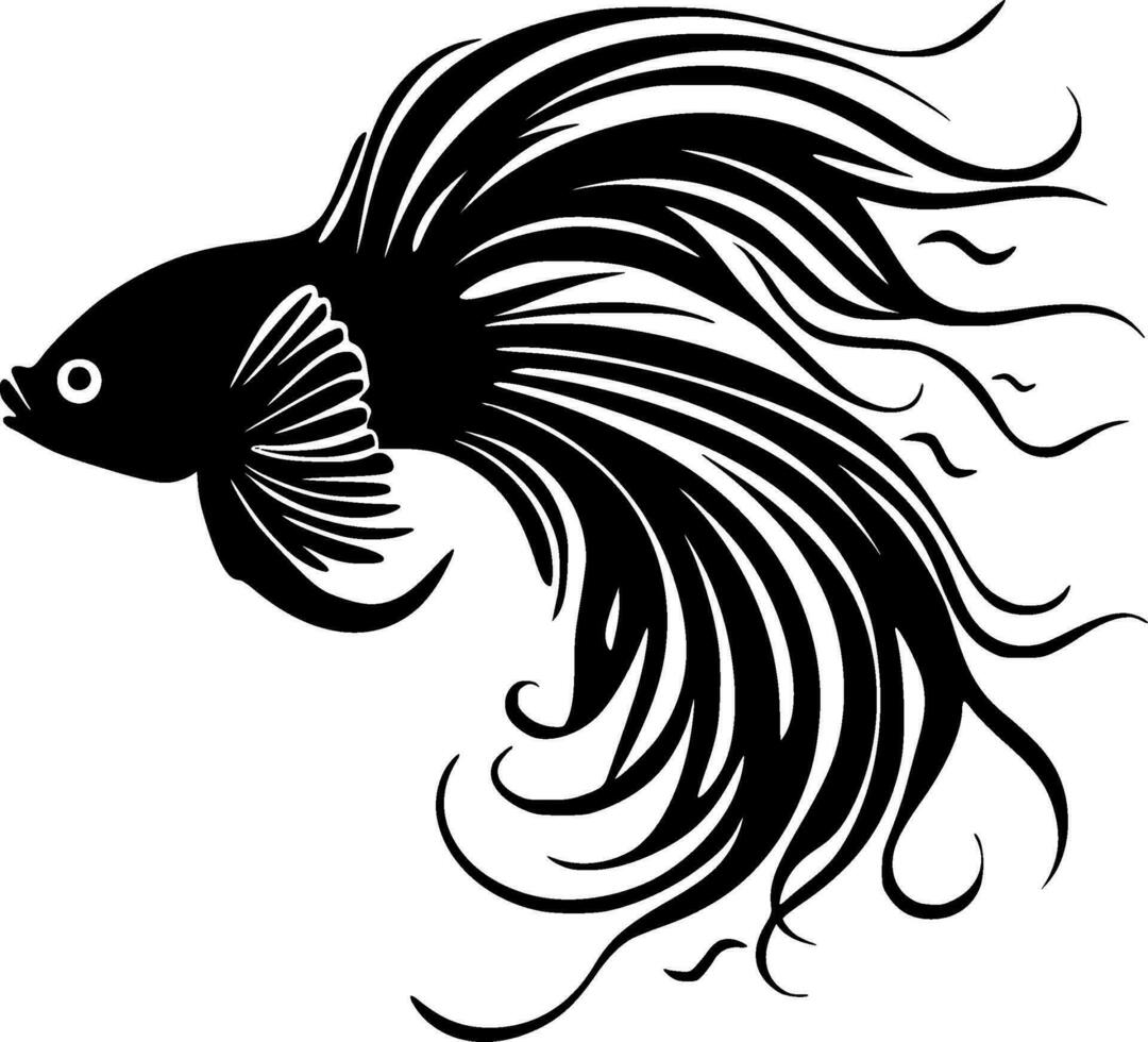 Fish, Black and White Vector illustration