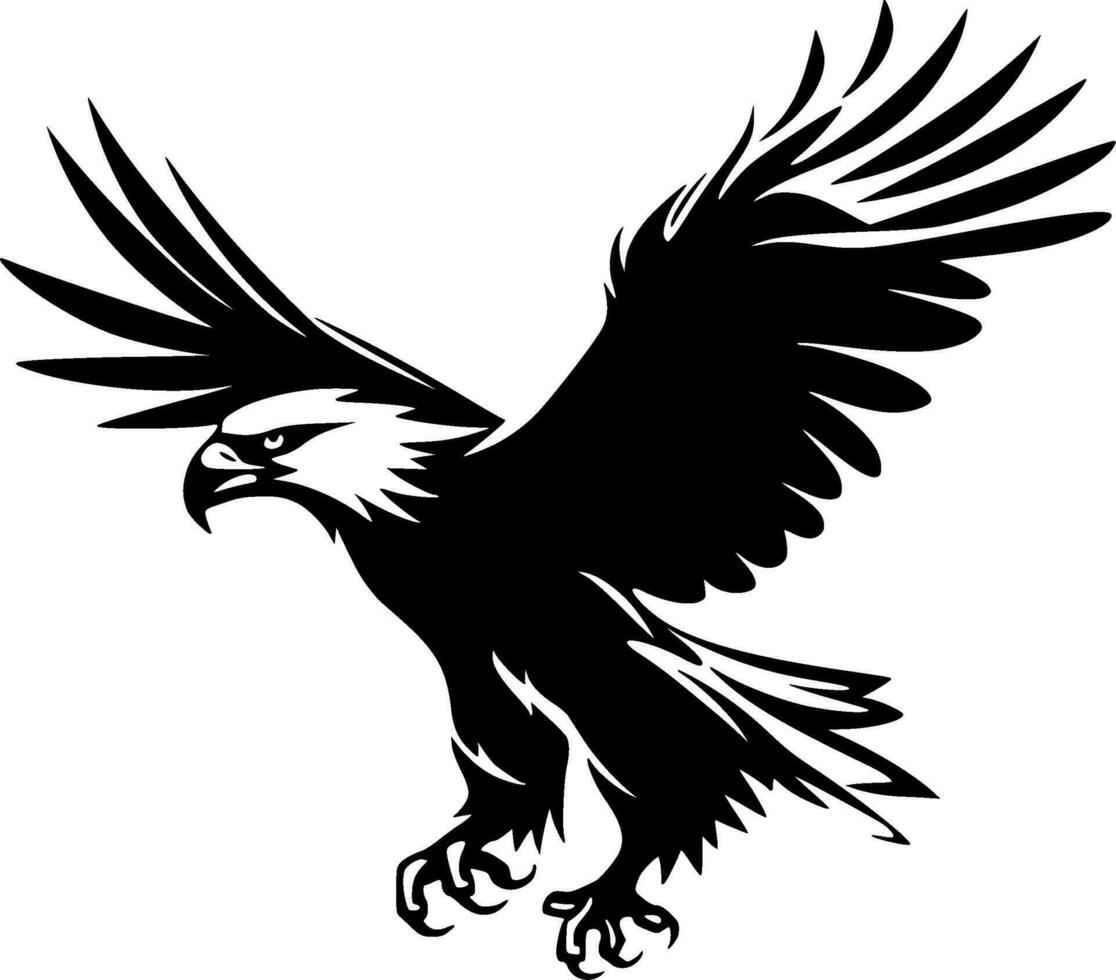 águila, negro y blanco vector ilustración