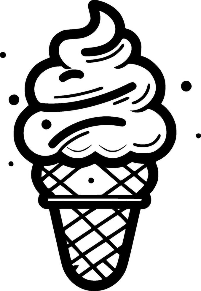 Ice Cream, Minimalist and Simple Silhouette - Vector illustration