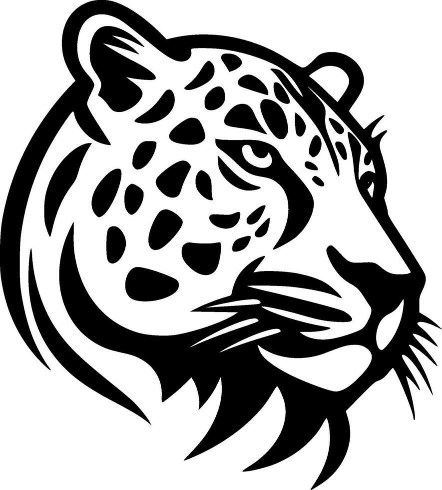 Leopard - Black and White Isolated Icon - Vector illustration