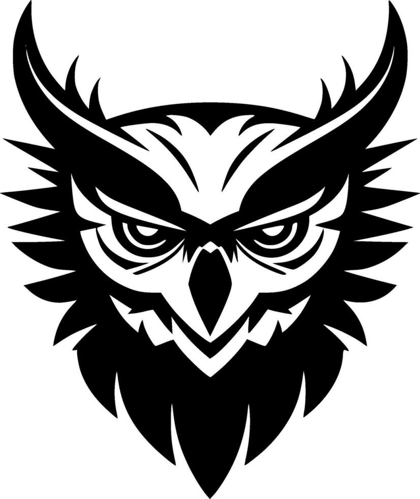 Owl - Black and White Isolated Icon - Vector illustration