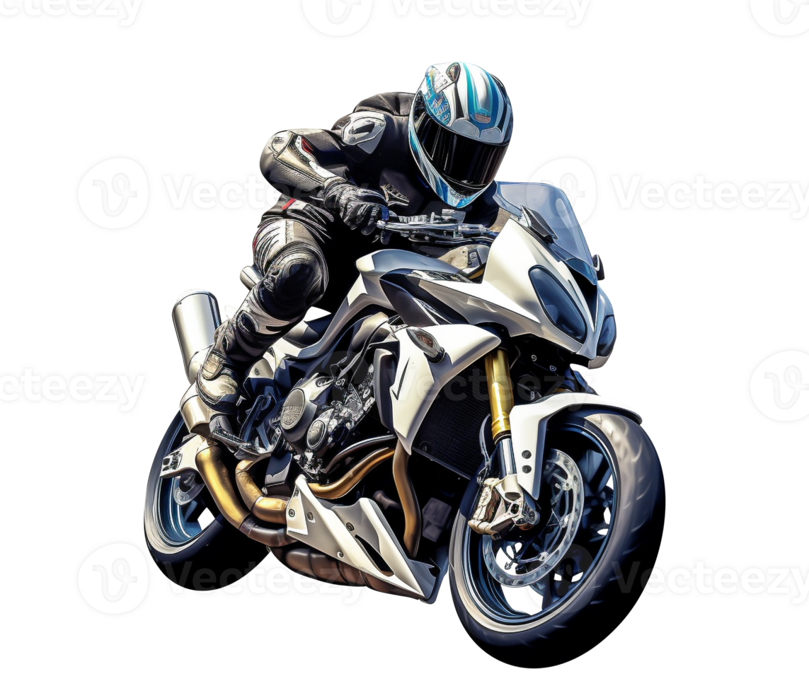 Motorrad png Motorrad png Superbike png Superbike Reiten im das Rennen Modus Motorrad Reiten im das aggressiv Stil ai generiert