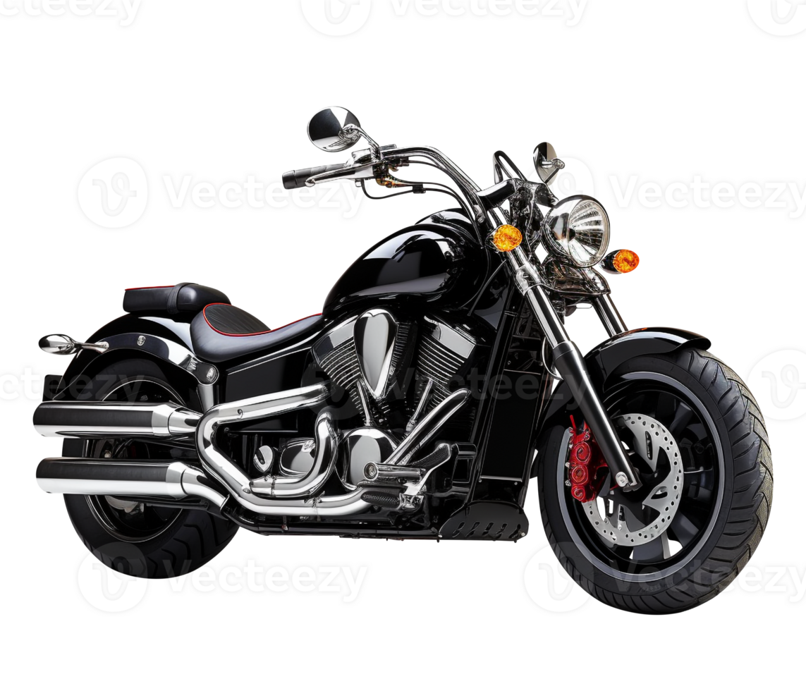 Cruiser motorbike png luxurious motorcycle png cruiser motorbike transparent background ai generated