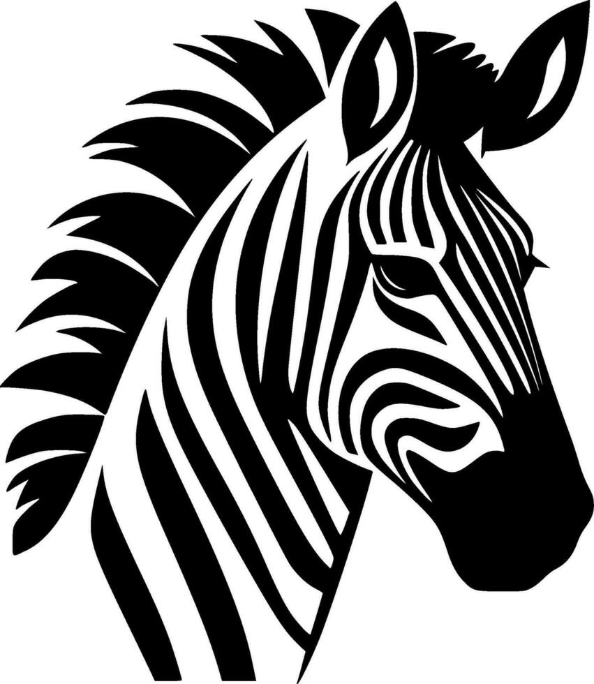 Zebra - Black and White Isolated Icon - Vector illustration