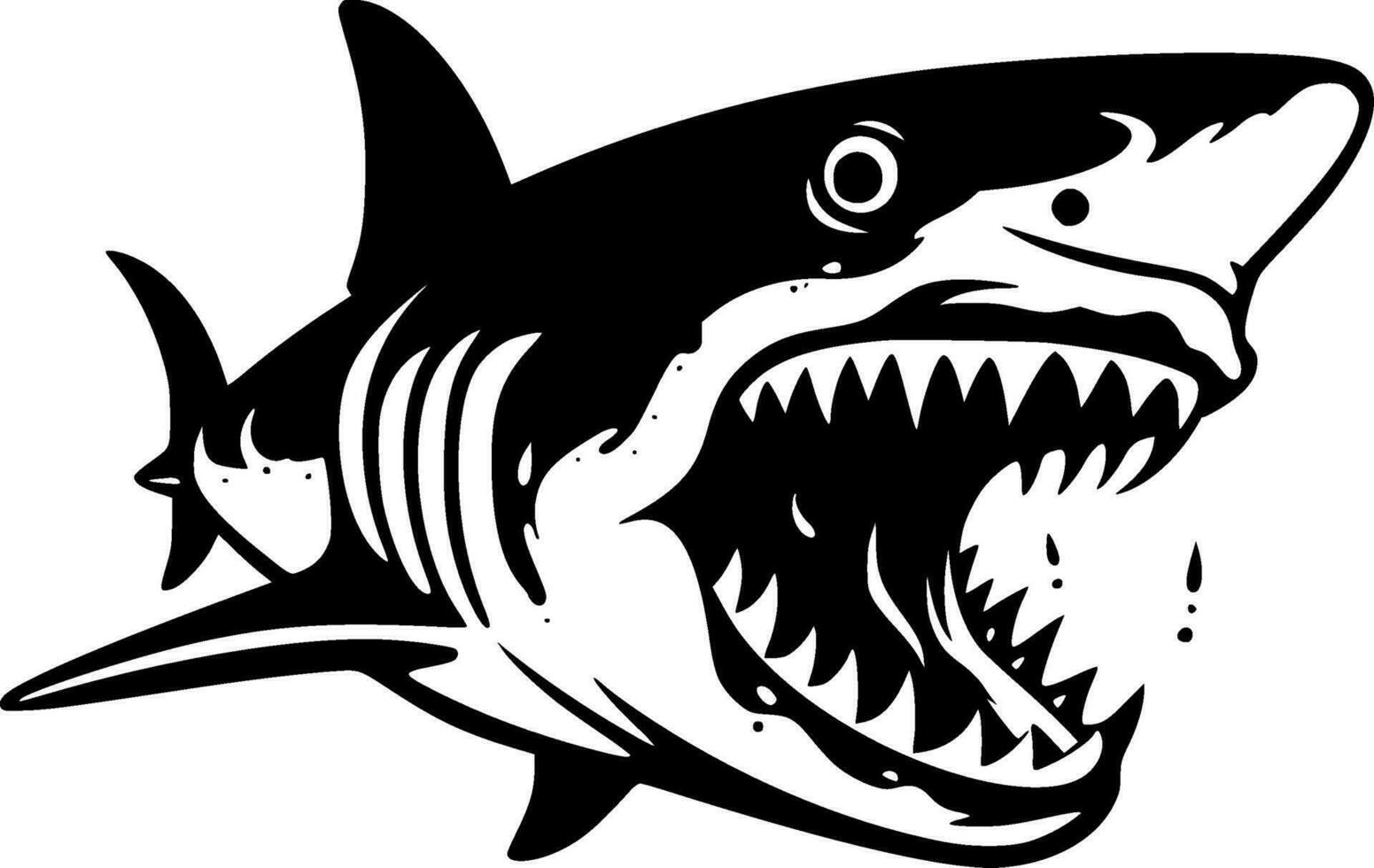 Shark - Black and White Isolated Icon - Vector illustration