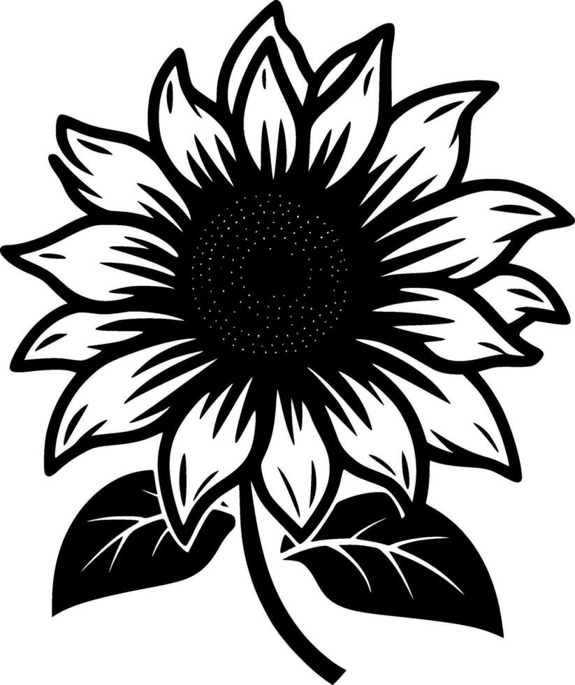 Sunflower, Minimalist and Simple Silhouette - Vector illustration