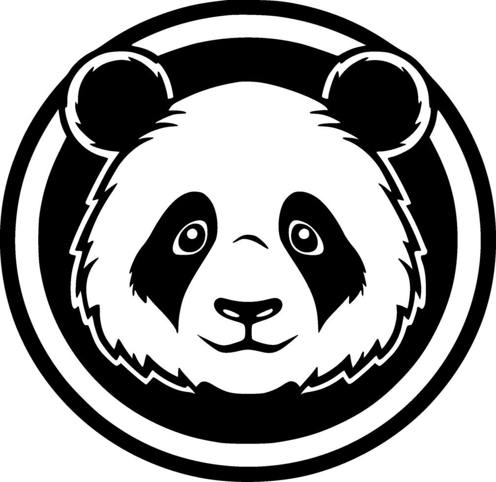 Panda, Black and White Vector illustration