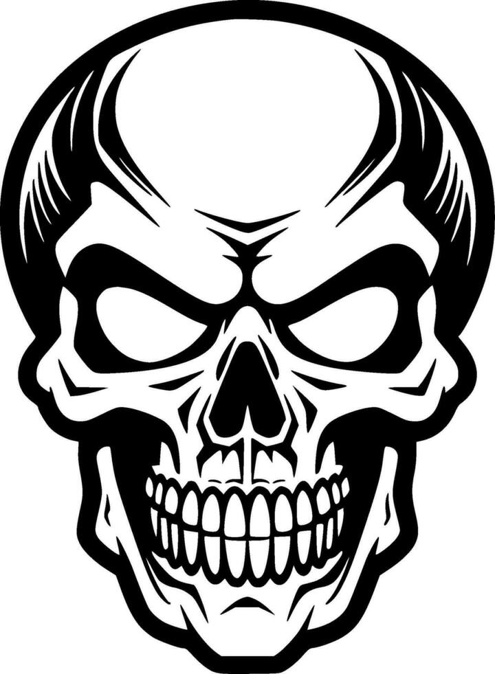 Skull - Black and White Isolated Icon - Vector illustration