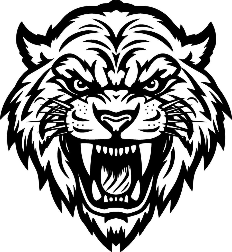 Tiger, Minimalist and Simple Silhouette - Vector illustration