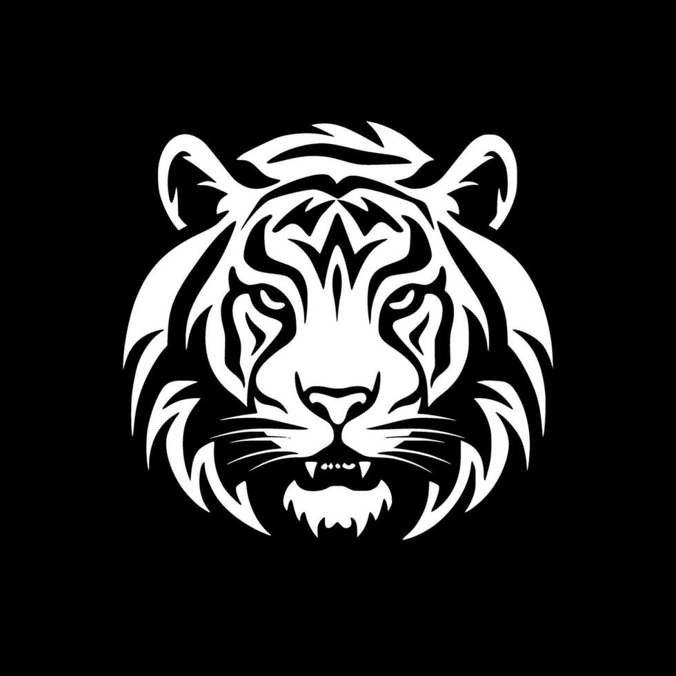 tigre, negro y blanco vector ilustración