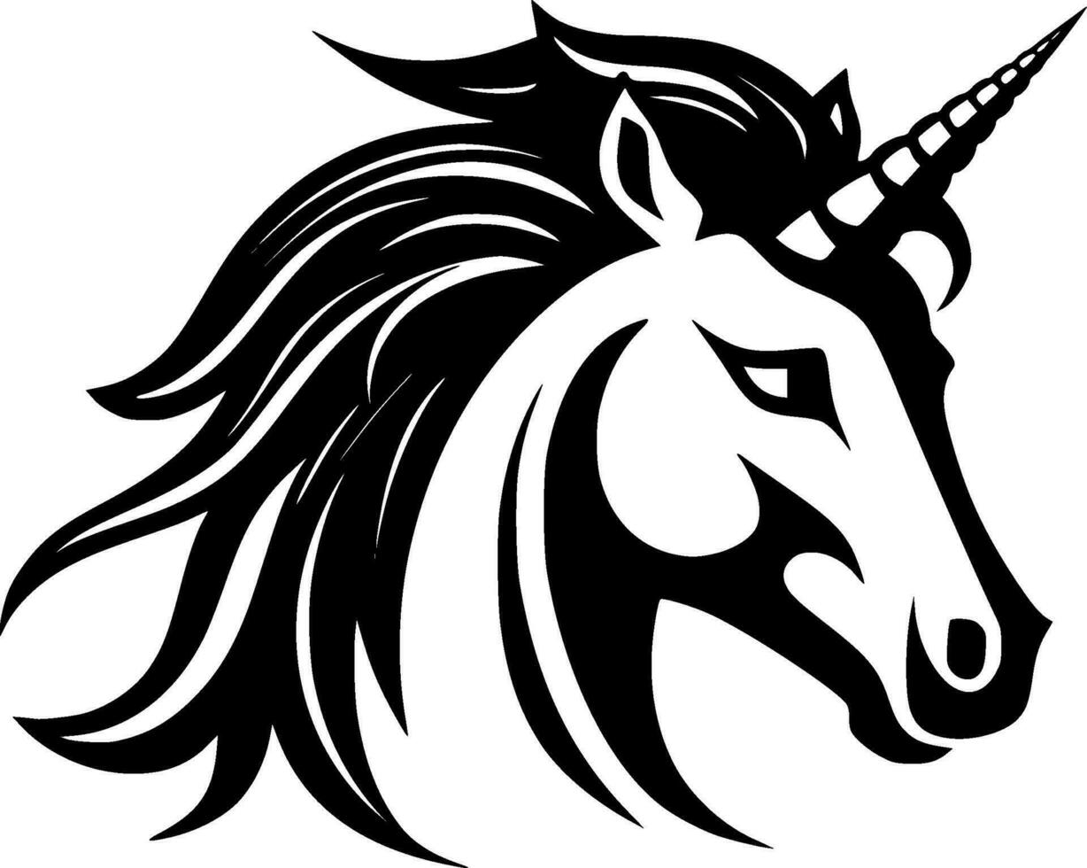 Unicorn - Black and White Isolated Icon - Vector illustration