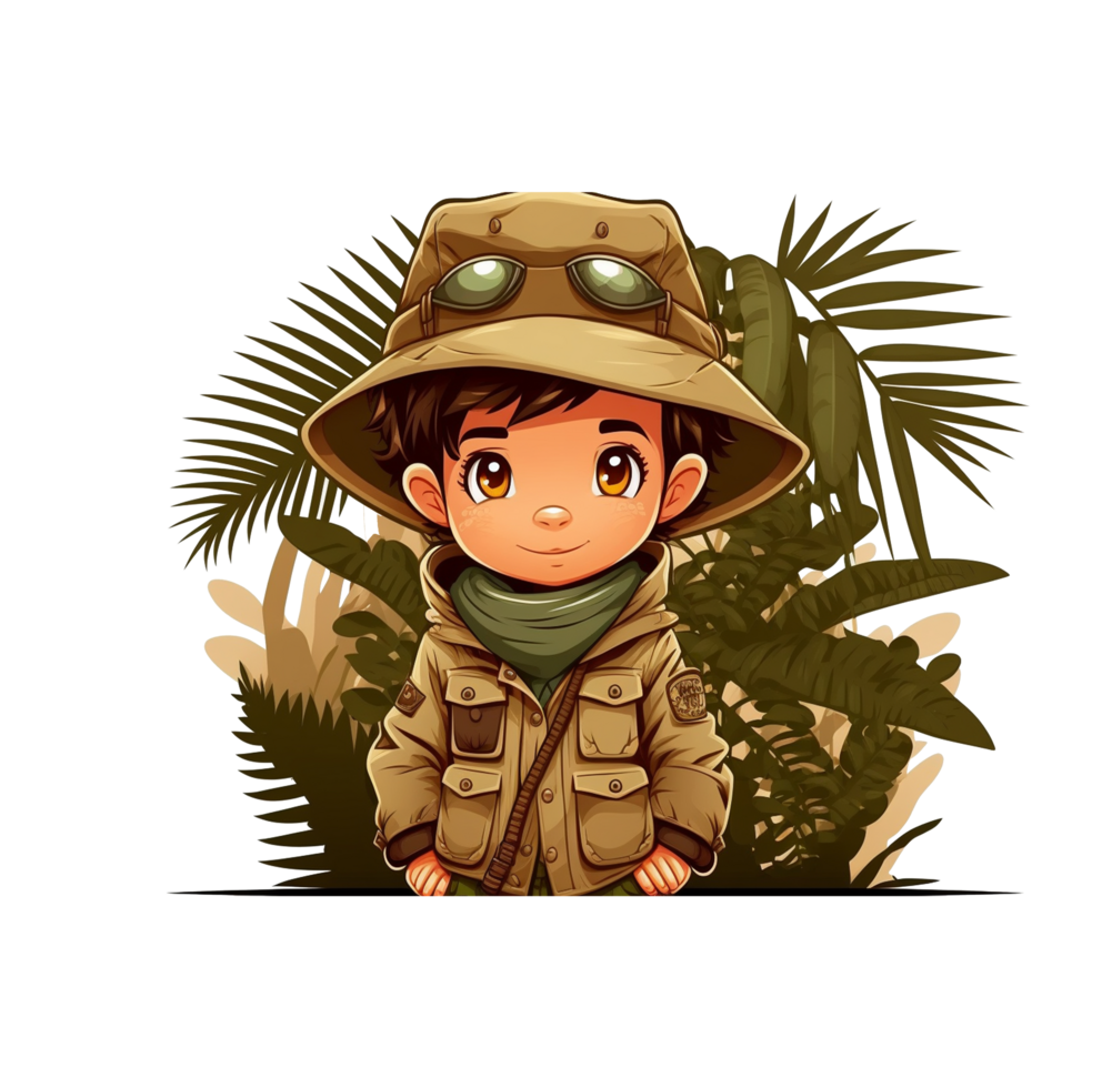 Illustration of a Kid Boy Zoo Keeper with Keys and Radio Holding a ...