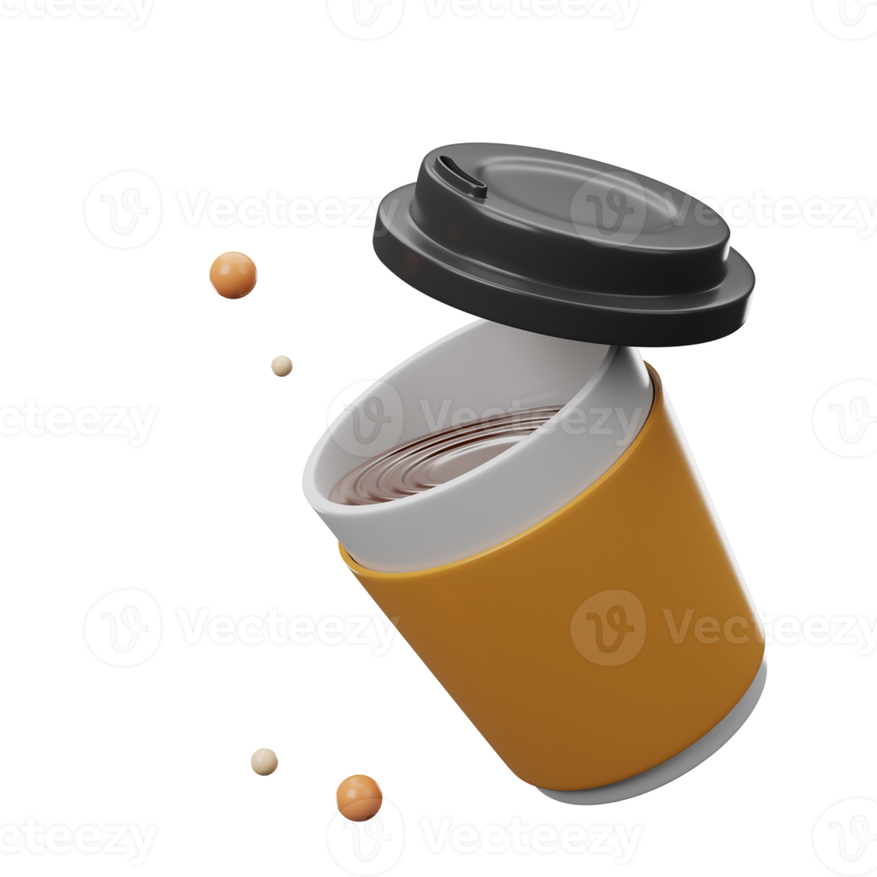 3d illustration of coffee cups png
