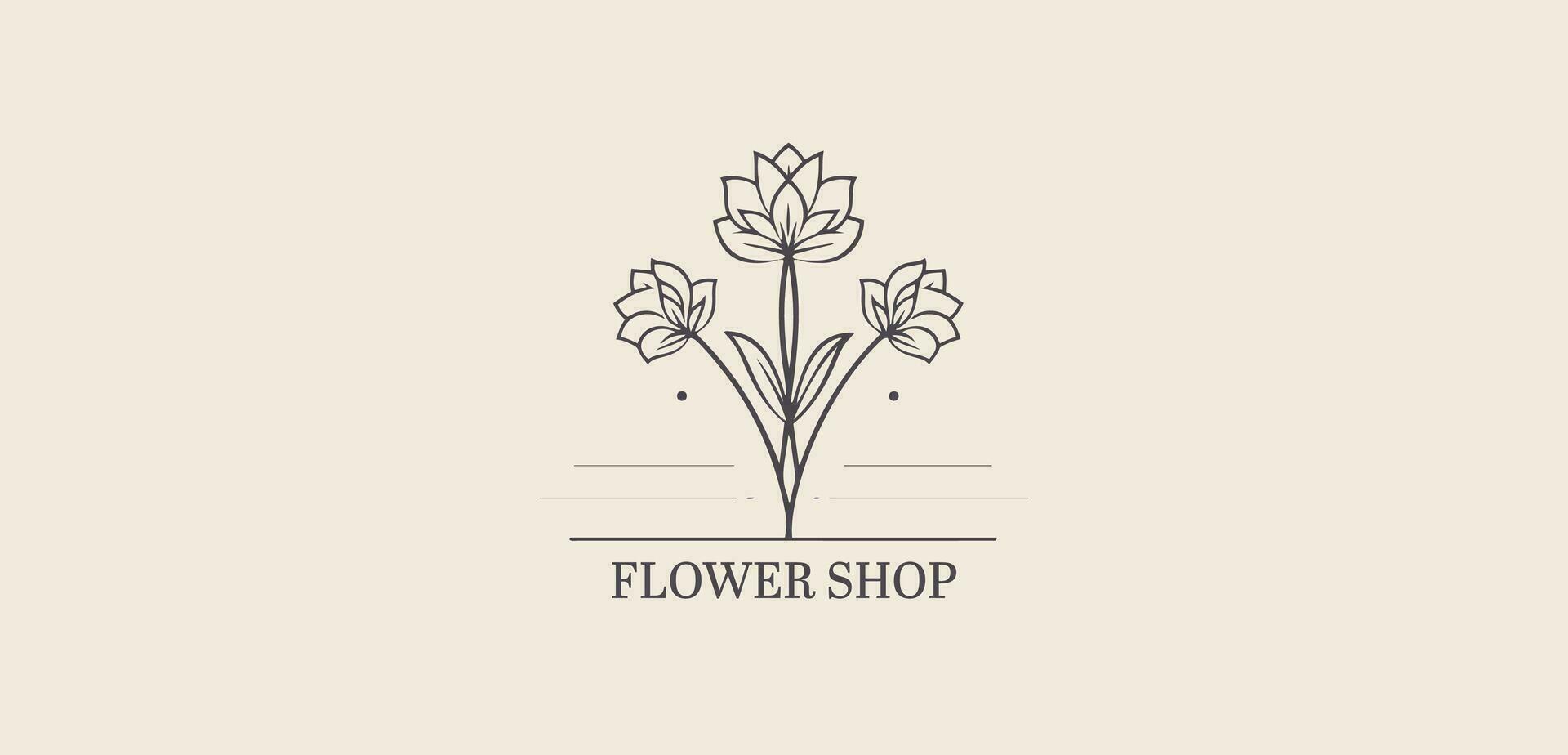 Vector logotype for flower shop, luxury beauty salon, fashion, skincare, cosmetic.