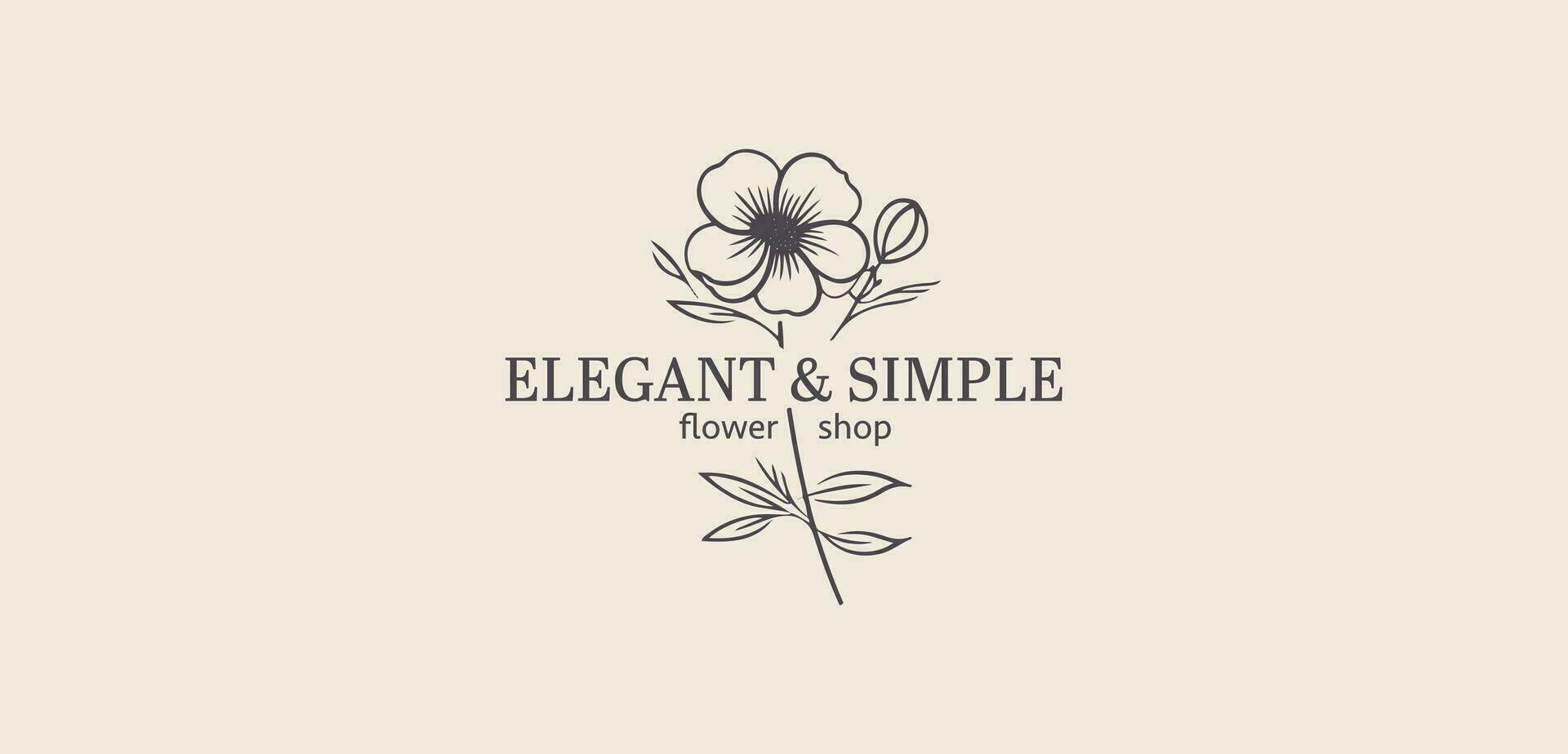 Vector logotype for flower shop, luxury beauty salon, fashion, skincare, cosmetic.