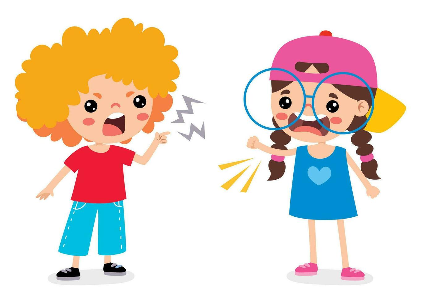 Cartoon Illustration Of Kids Quarrel vector