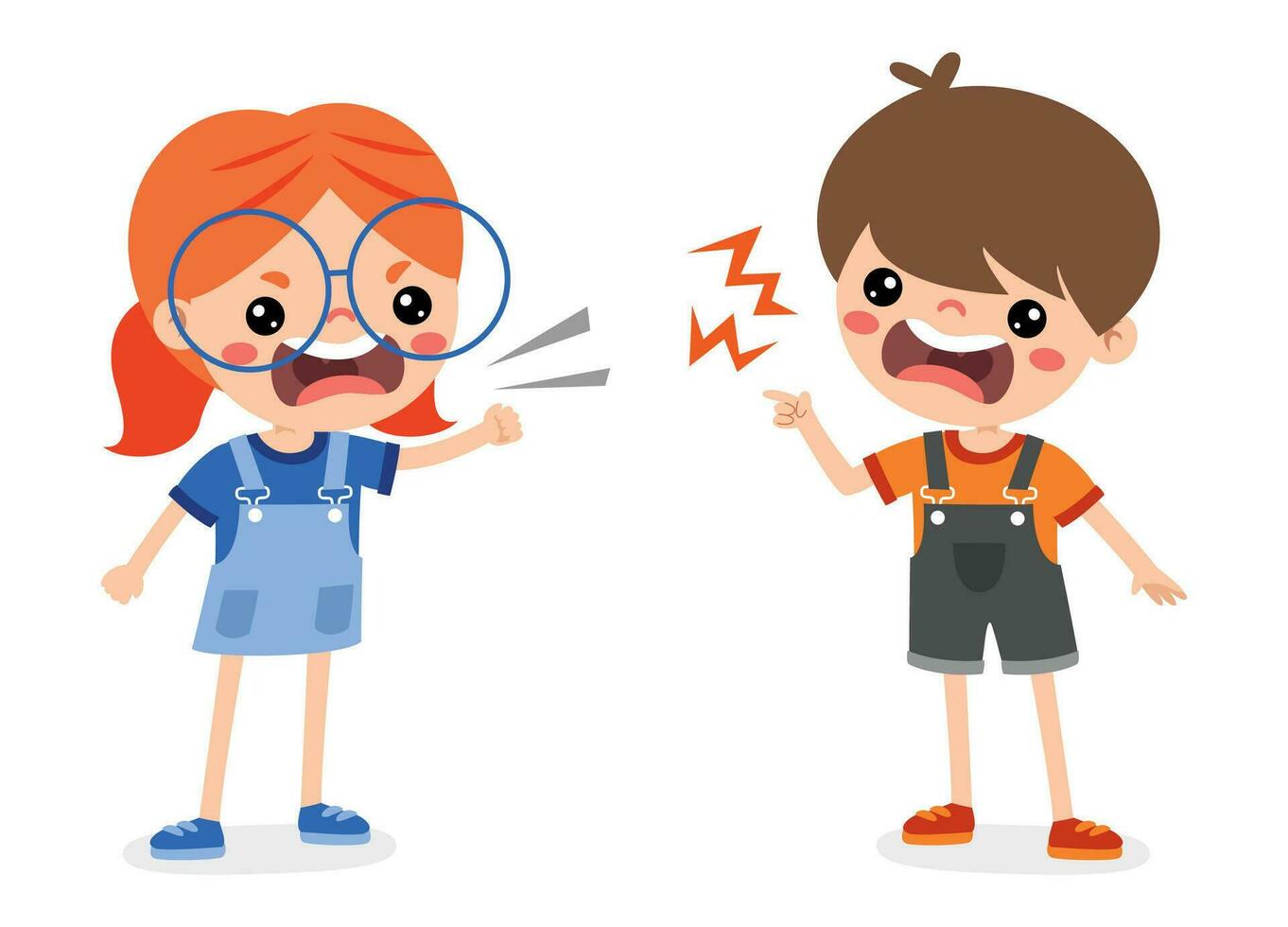 Cartoon Illustration Of Kids Quarrel vector