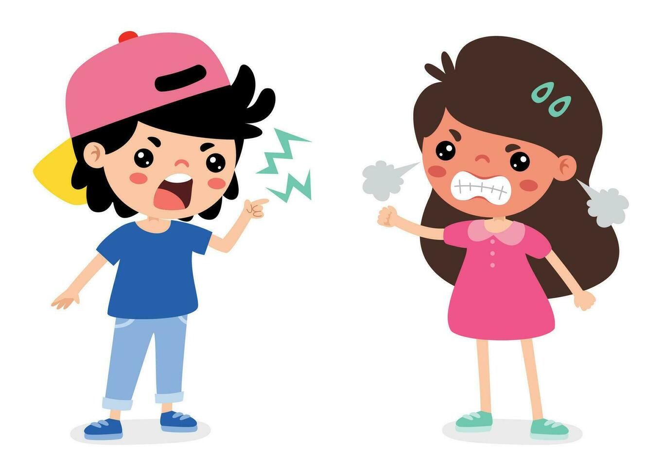 Cartoon Illustration Of Kids Quarrel vector