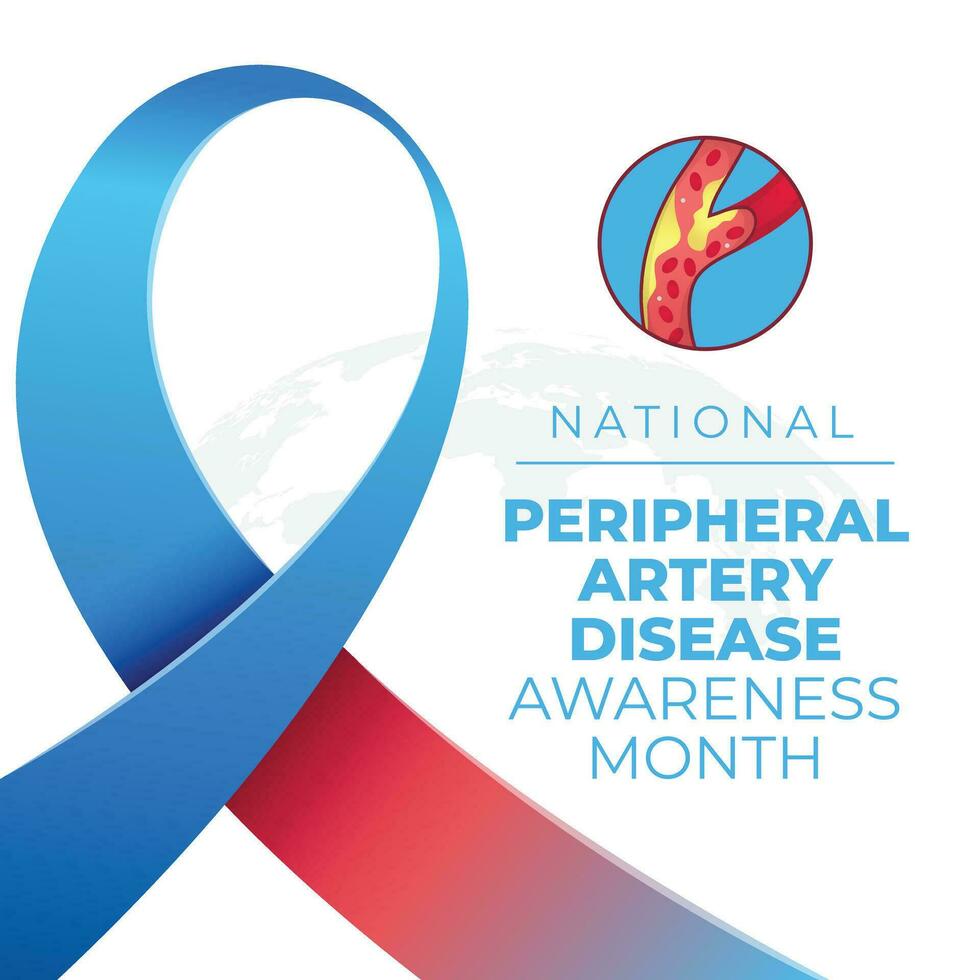 National Peripheral Artery Disease Awareness Month design template good for celebration. ribbon design template. flat design. vector eps 10.