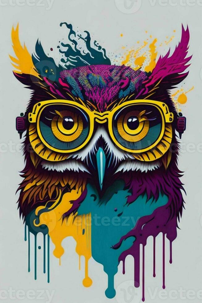 A detailed illustration of Owl for a t-shirt design, wallpaper and fashion photo