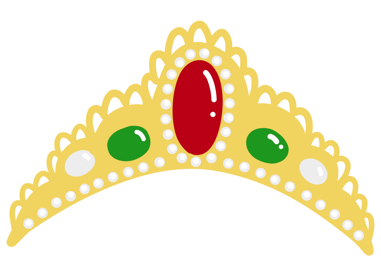 Tierra crown decorated with ruby, emerald and pearls png