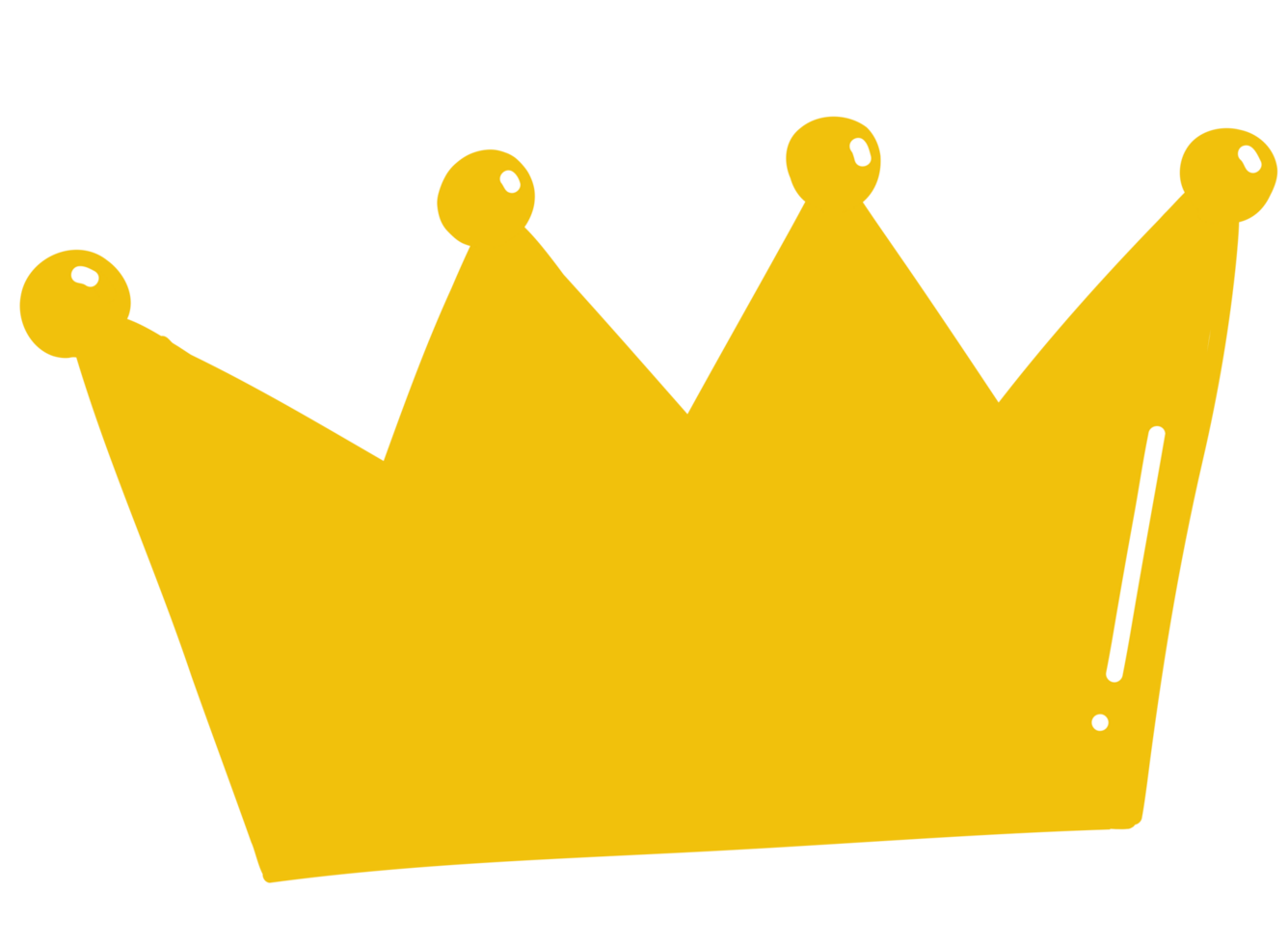 Golden crown cartoon style drawing png