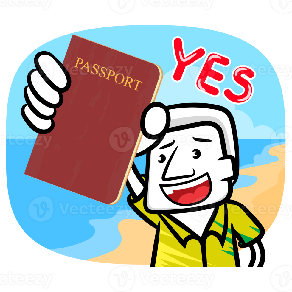 Time to travel white man cartoon gesture png